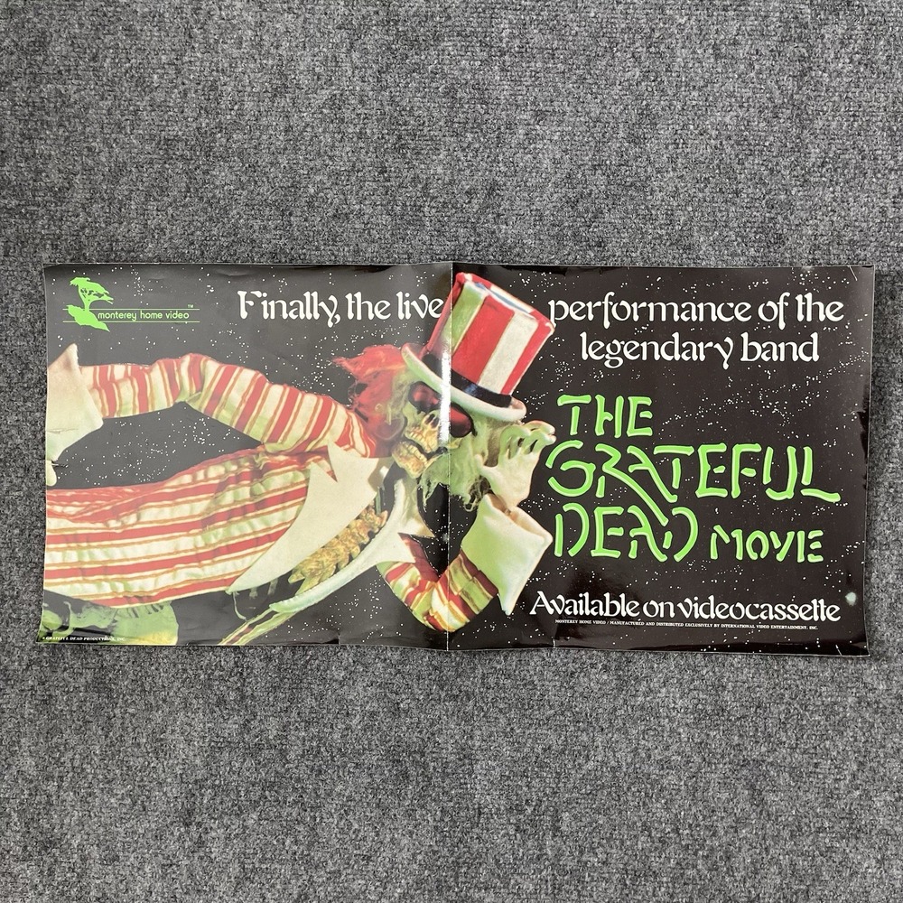 VTG Original 1985 The Grateful Dead Movie Monterey Home Video Promotional Poster